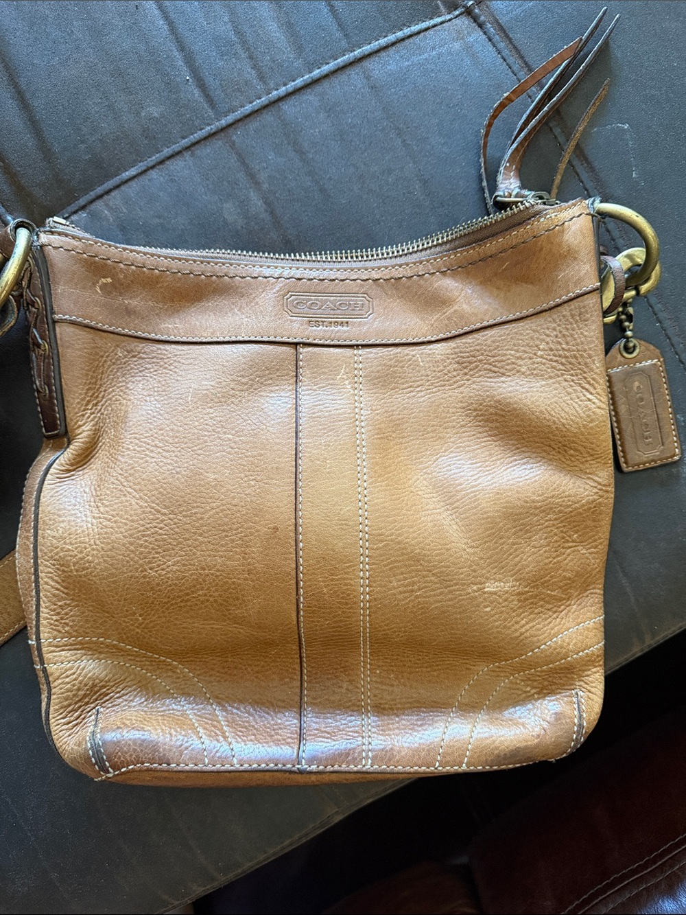 Coach Tan Leather Shoulder Bag